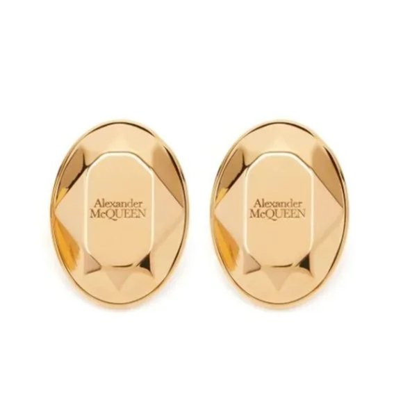 Alexander McQueen Large Oval Stud Earrings - Picture 1 of 12